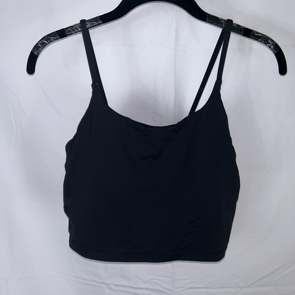 Oalka Tank Top Cami Cropped Thin Strap Pull On Scoop Neck Built in Shelf Bra - Picture 7 of 8